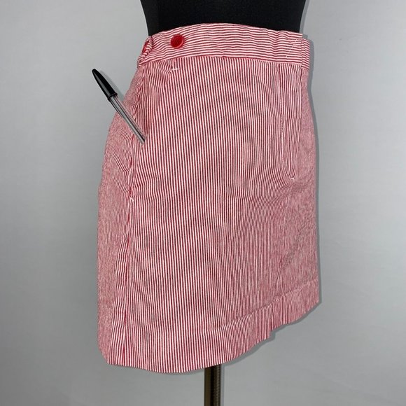 Theory 0 Multicolor Striped Mini Skirt Side Waist Button Adjustments - Picture 2 of 12